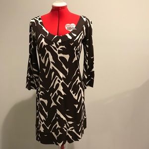 DVF vintage shift dress size 8 Brown & Cream